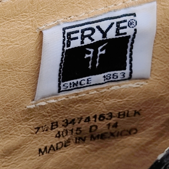 Frye Molly Gore Black Leather Riding Tall Boots Stretch Panel Women's Size 7.5 B - Picture 7 of 12